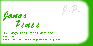 janos pinti business card